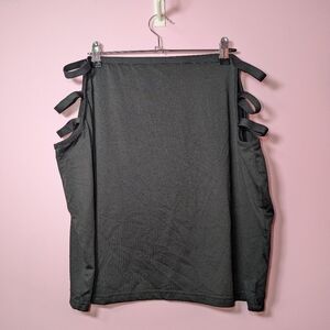 Black Cut Out Sides Mini Skirt